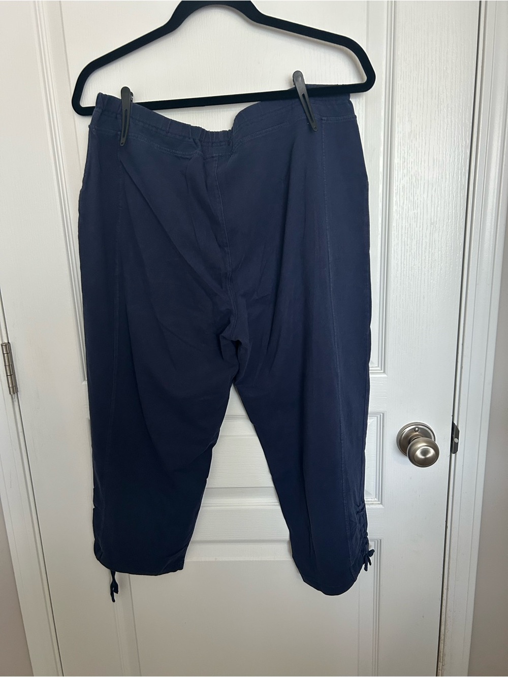 Onque Casuals Navy Drawstring Cropped Cargo Pants
